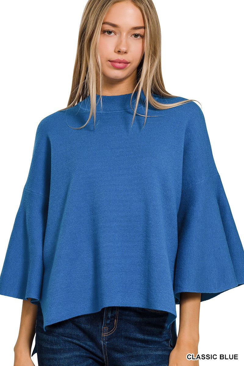 Bell Sleeve Sweater Classic Blue