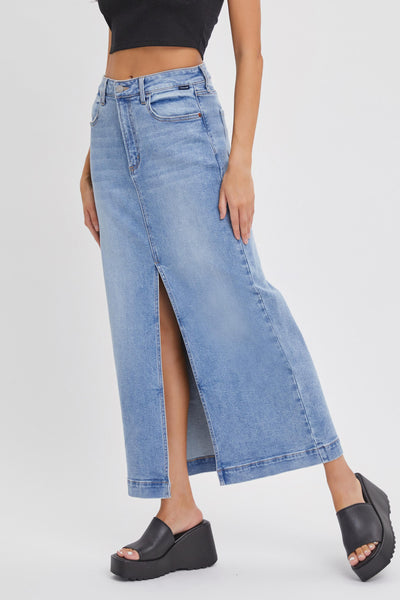 Mid Waistd Denim Maxi