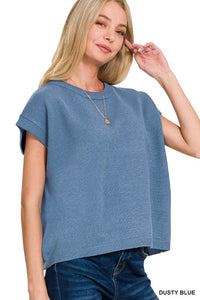 Oversized Sweater Vest Dusty Blue