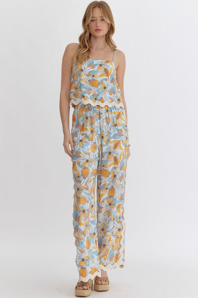 Floral Print High Waisted Pant