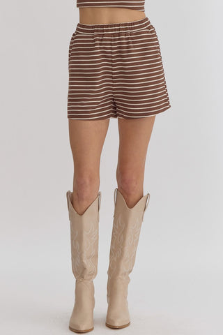 Textured Striped Shorts