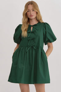 Bowed Bubbled Sleeve Mini H Green