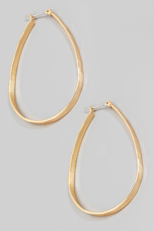 Oval Pincatch Hoop Earrings