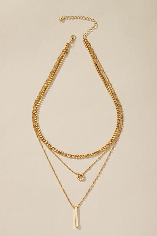 Double Pendant Layered Chain