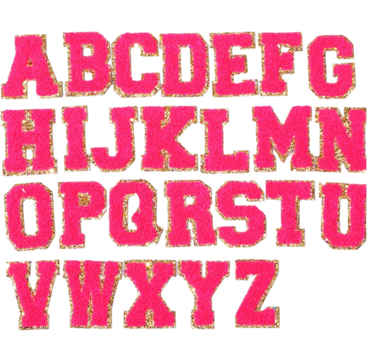 Hot Pink Letter Patches – LUCO Boutique