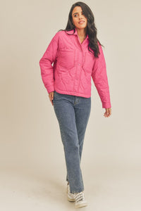 Quilted Puffer Jacket Fuchsia